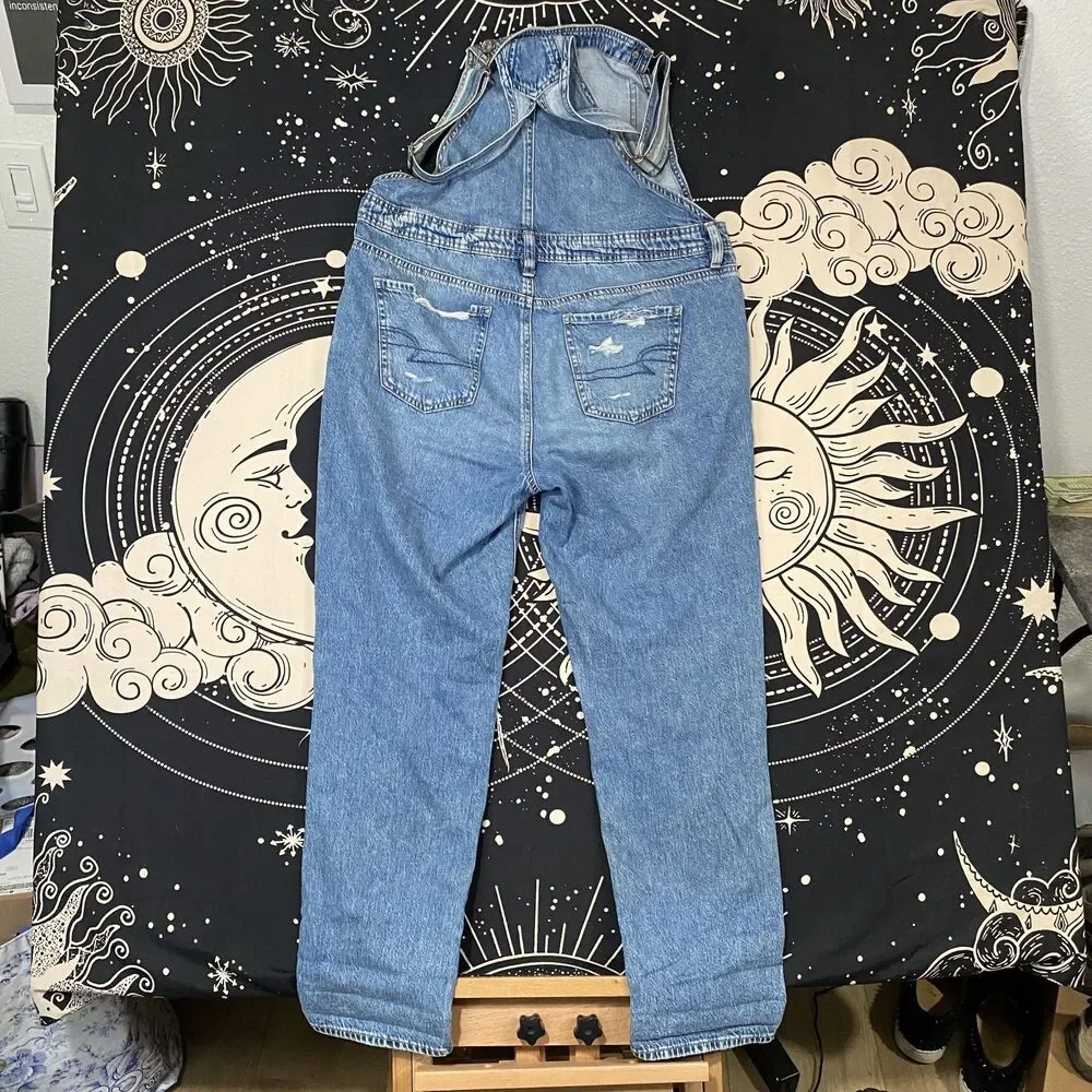 American Eagle Tomgirl Overalls Denim Womens Medium Western Farmer Festival - Picture 4 of 8
